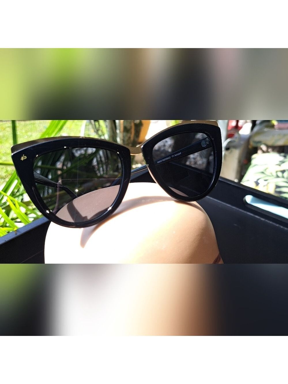 Prive Revaux The Juliette Cat Eye Sunglasses. Black Frames Gold tone Accent. - Picture 8 of 16